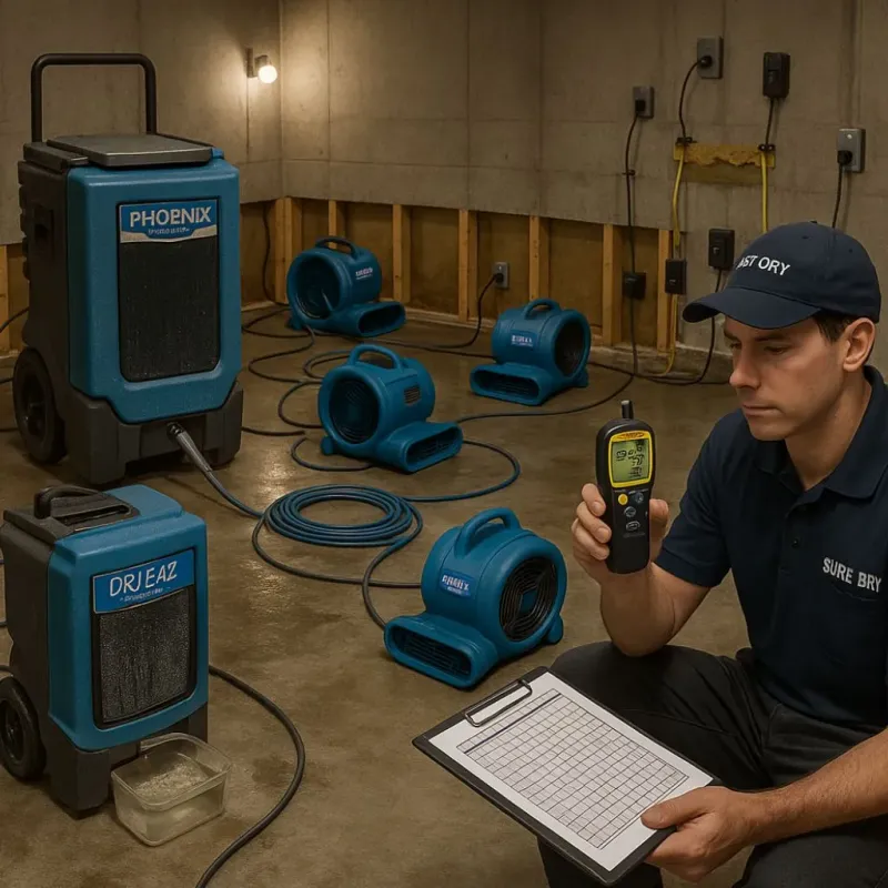 Structural Drying and Dehumidification process in Weston, OH